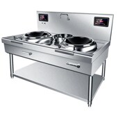 商用电磁炉大功率电炒炉15kw凹面厅双头电灶爆炒电炒锅双灶饭店餐