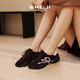 SHEJI奢季 子 鞋 复古德训鞋 女轻薄柳丁防滑底复古透气运动休闲鞋