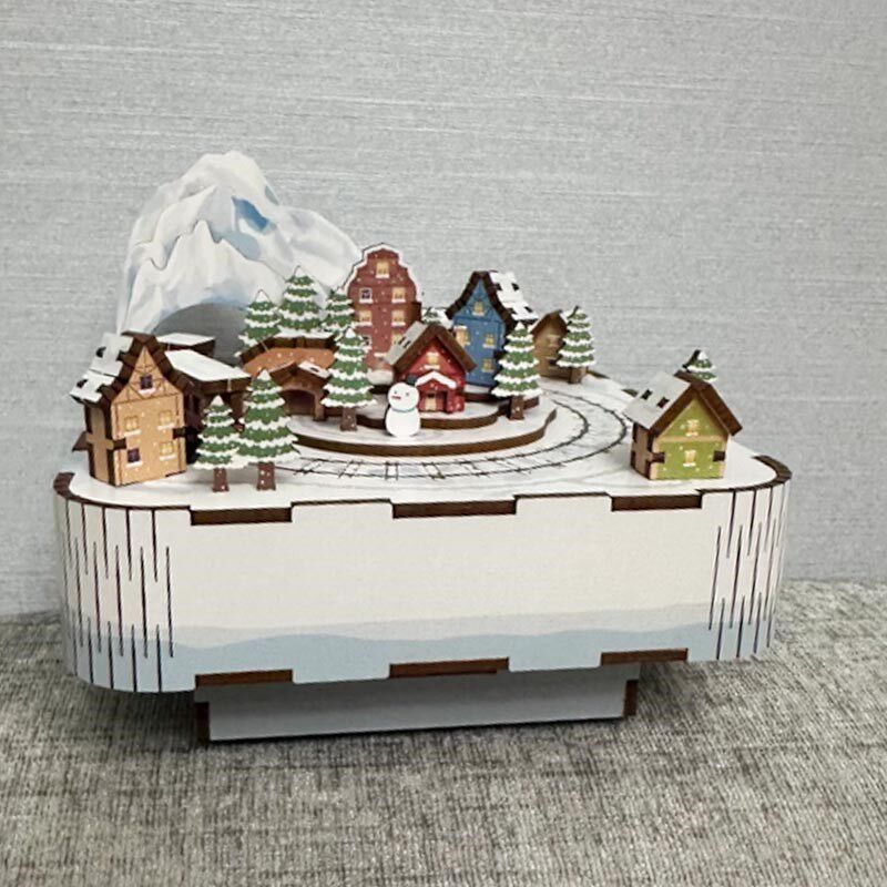 同趣文创魔法城堡拼装八音盒diy手工发条可动音乐盒积木创意礼物