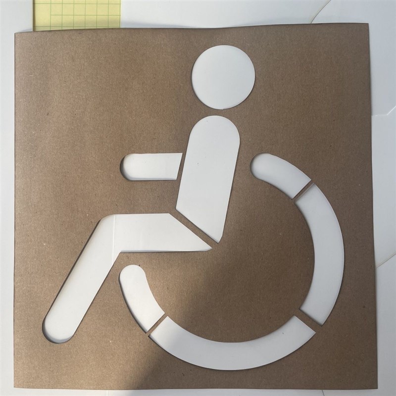 非机动车自行车道无障碍停车位残疾人轮椅通道镂空喷漆模板广告牌