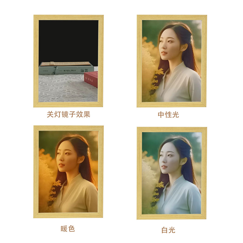 镜子灯光画定制照片小夜灯diy创意来图定做动漫生日礼物相框摆件