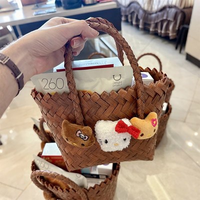 伴手礼手提袋卡通kk猫伴娘伴手礼盒子实用编织包礼物袋高级喜糖袋