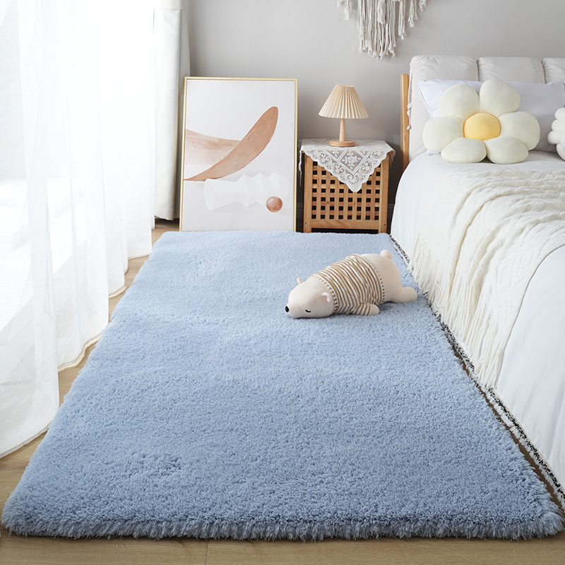 卧室地毯冬天毛绒加厚床边毯主卧房间家用床前大面U积全铺毛毯地