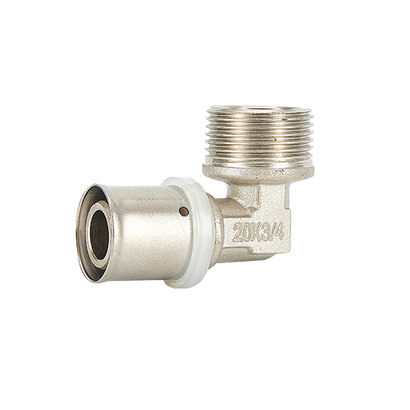 铝塑管专用卡压式外丝活接弯头4分接头铜接头黄铜管件接头配件