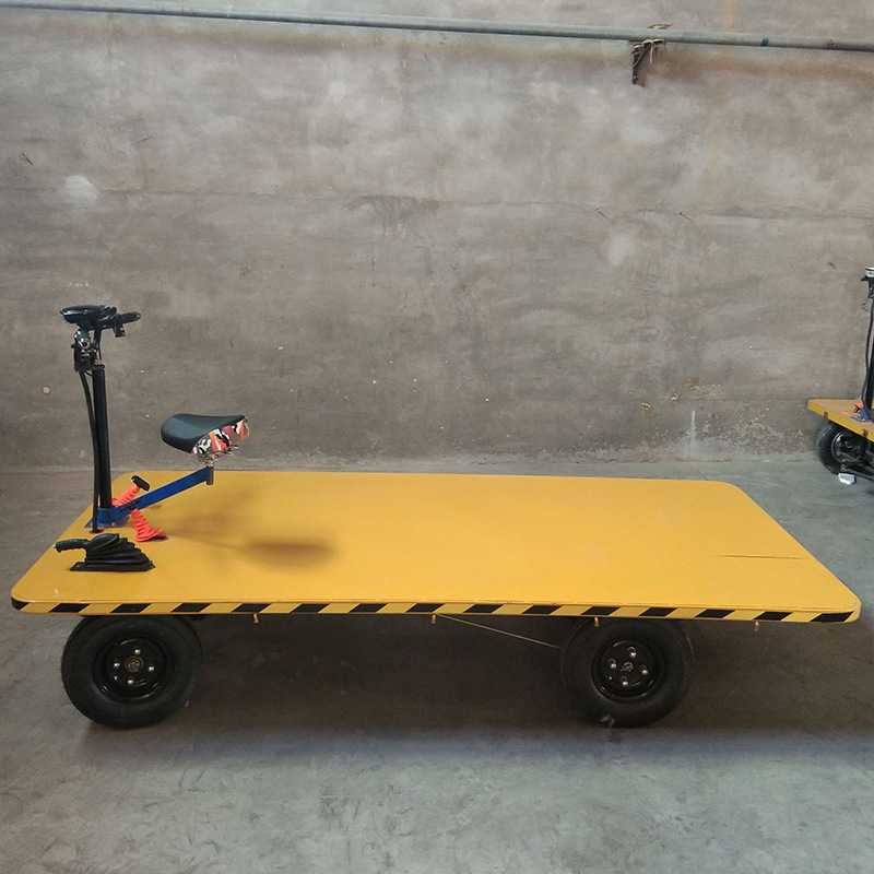 建筑工程电动平板车物流周转搬运车家用四轮折叠拉货车