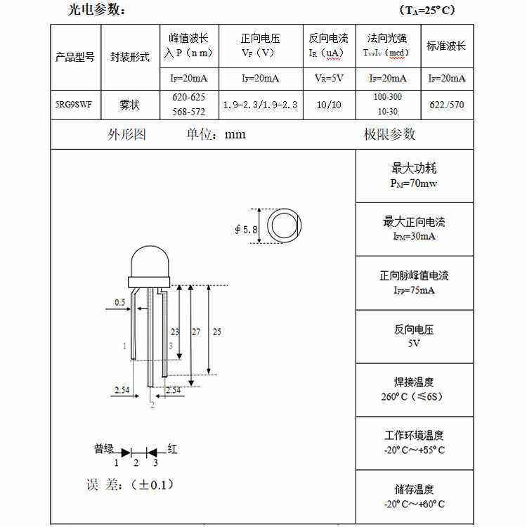 草帽LED灯珠双色灯透明长脚红绿、红蓝led发光二极管直插灯珠工厂