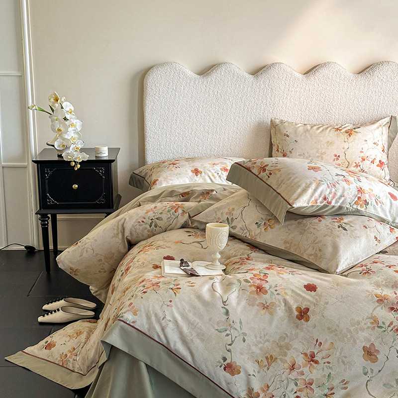 高端100S全棉加厚磨毛四件套秋冬裸睡床品纯棉床单被套轻奢高级感