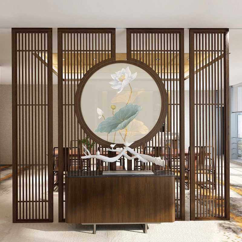 东阳木雕新中式屏风隔断实木花格玄关客厅木质办公室格栅镂空沙画,3C数码配件,摄像机配件,淘宝优惠券,粉丝福利购,淘宝优惠卷