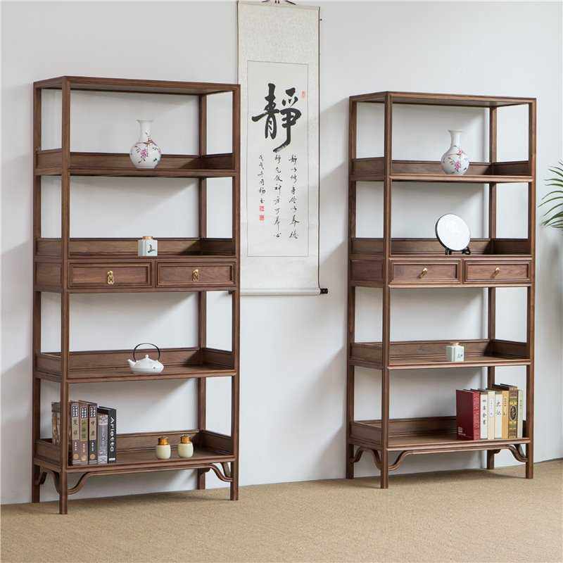 黑胡桃木书柜书架组合全屋免漆榆木禅意博古架中式多宝阁,电子元器件市场,其它元器件,淘宝优惠券,粉丝福利购,淘宝优惠卷