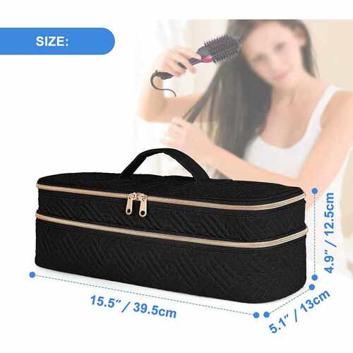 亚马逊双层旅行一体式吹风机收纳袋curling wand organizer bag