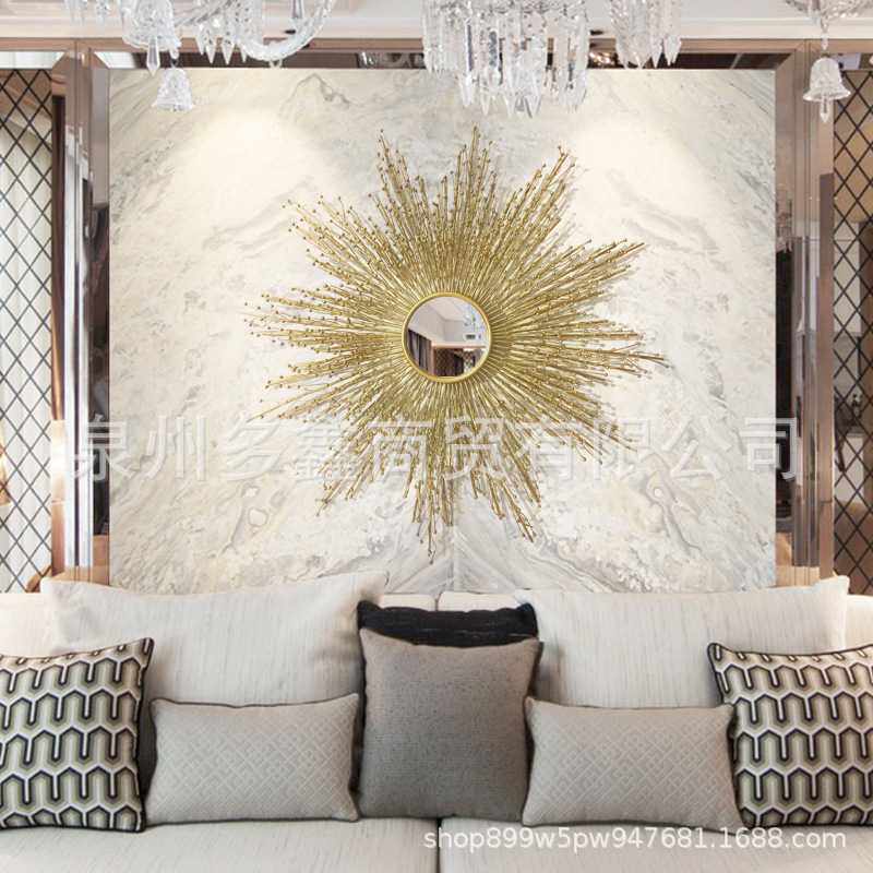 立体铁艺太阳镜壁饰轻奢壁挂墙饰客厅餐厅墙面装饰床头背景墙挂饰