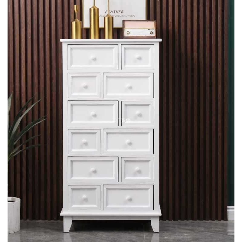 斗柜五斗柜实木客厅储物柜餐边柜窄柜白色夹缝抽屉式整装收纳柜子