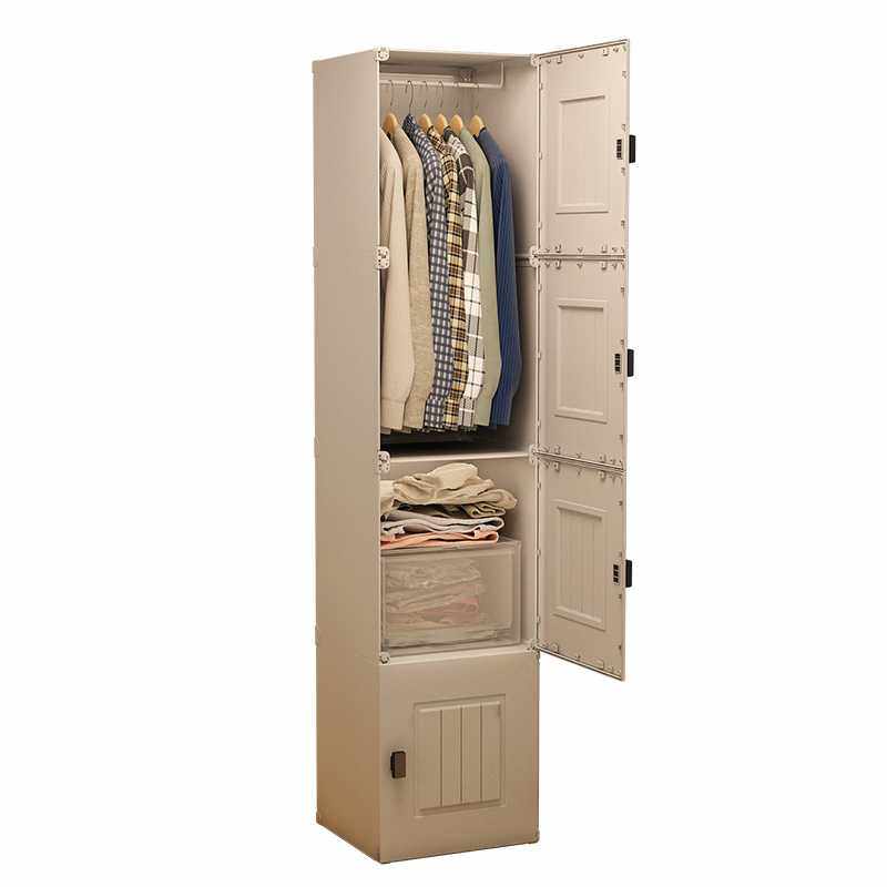 小衣柜出租房用宿舍单人卧室家用简易组装塑料衣橱儿童衣服收之军