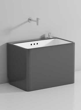 cs阳台北欧灰色洗拖把池家用卫生间大号陶瓷拖布池落地式小号槽池