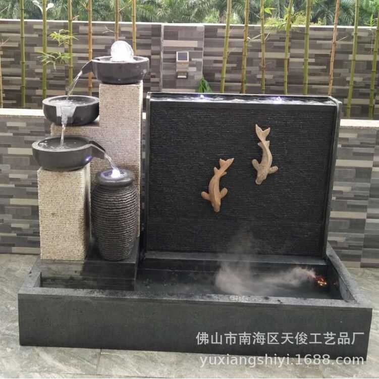 假山流水喷泉摆件喷泉户外庭院水景花园鱼池流水墙水幕墙厂家直销