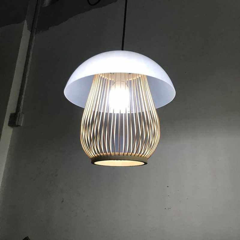 田园餐厅饭店民宿卧室阳台日式灯饰竹丝花瓶吊灯竹篾编织藤编吊灯