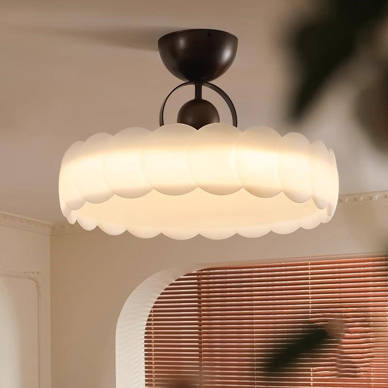 卧室吸顶灯中古奶油风主卧公主房灯具现代简约时尚设计师款书房灯