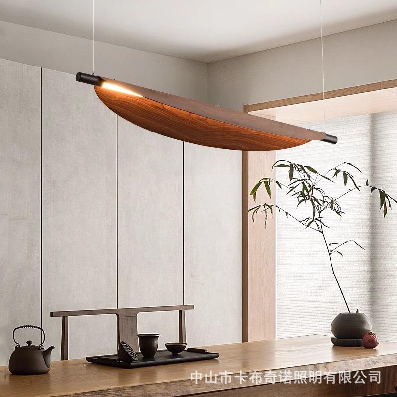 ins日式侘寂风茶室吊灯设计师个性创意复古树叶餐桌饭厅餐厅吊灯