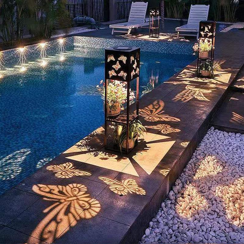 太阳能户外灯防水彩灯蝴蝶灯花园布置氛围装饰灯摆地小夜灯花架灯