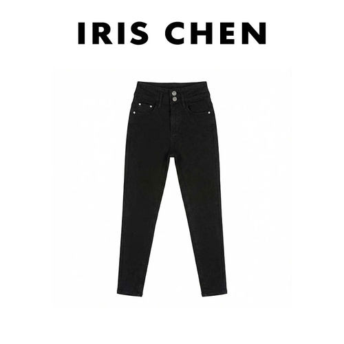 艾文文IRIS 瘦腿裤 2025冬“98棉加厚”绒毛保暖显瘦牛仔裤