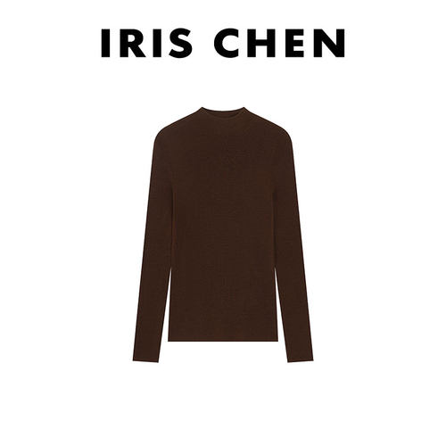 艾文文IRIS面膜打底2025新款秋冬100绵羊毛无缝一体上衣女打底衫