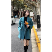 艾文文IRIS爱琴海2026新款 秋冬外套女羊绒羊毛拉绒1120g毛呢大衣