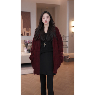 100绵羊毛910g花纱针织外套 女装 艾文文IRIS阿勒泰2025新款 冬款