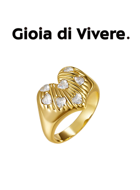 GdV爱心系列水晶爱心戒指日常佩戴时尚轻奢百搭女指环新年礼物