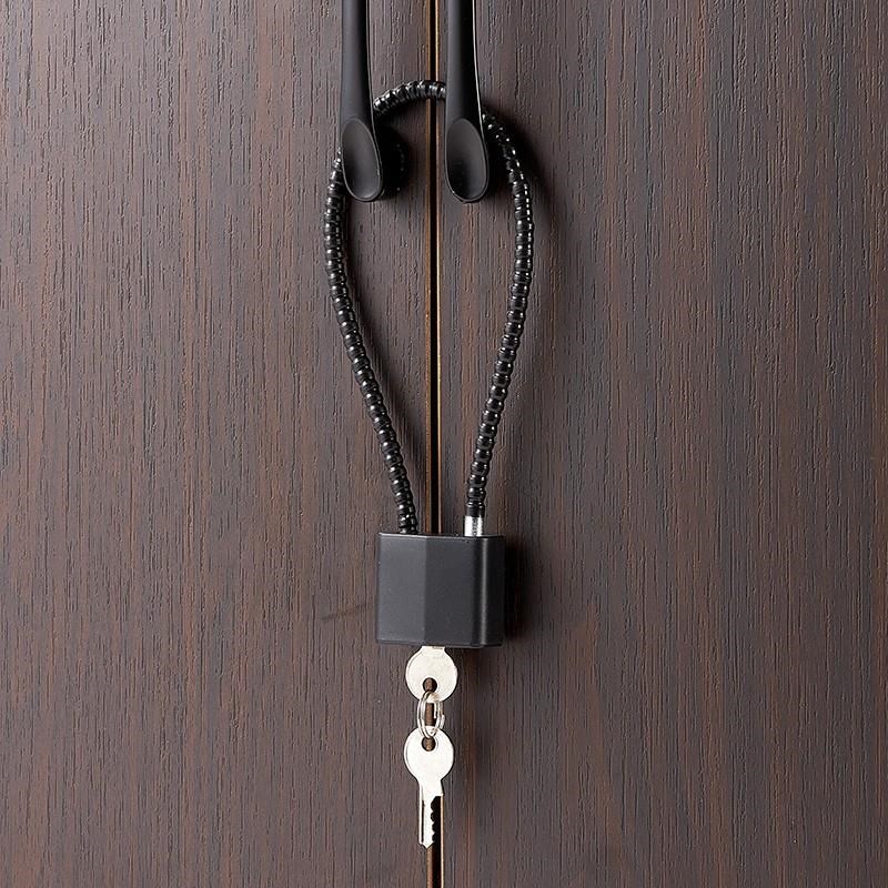 钢丝挂锁密码锁电动车筐篮专用防盗锁柜子门钥匙小U锁头盔锁钢缆