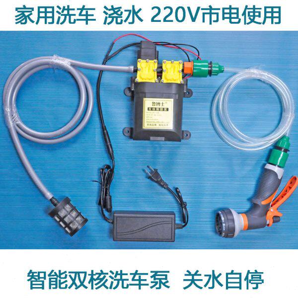 家用高压洗车泵自吸泵冲洗浇花清洗抽水泵智能关水自停水枪水管