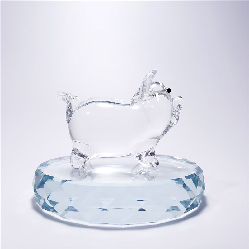 可爱小猪生日礼物水晶玻璃创意摆件十二生肖动P物属相琉璃车载饰