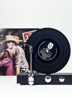 立式复古留声机黑胶唱片机现代轻奢模H型摆件别墅样板间装饰品C