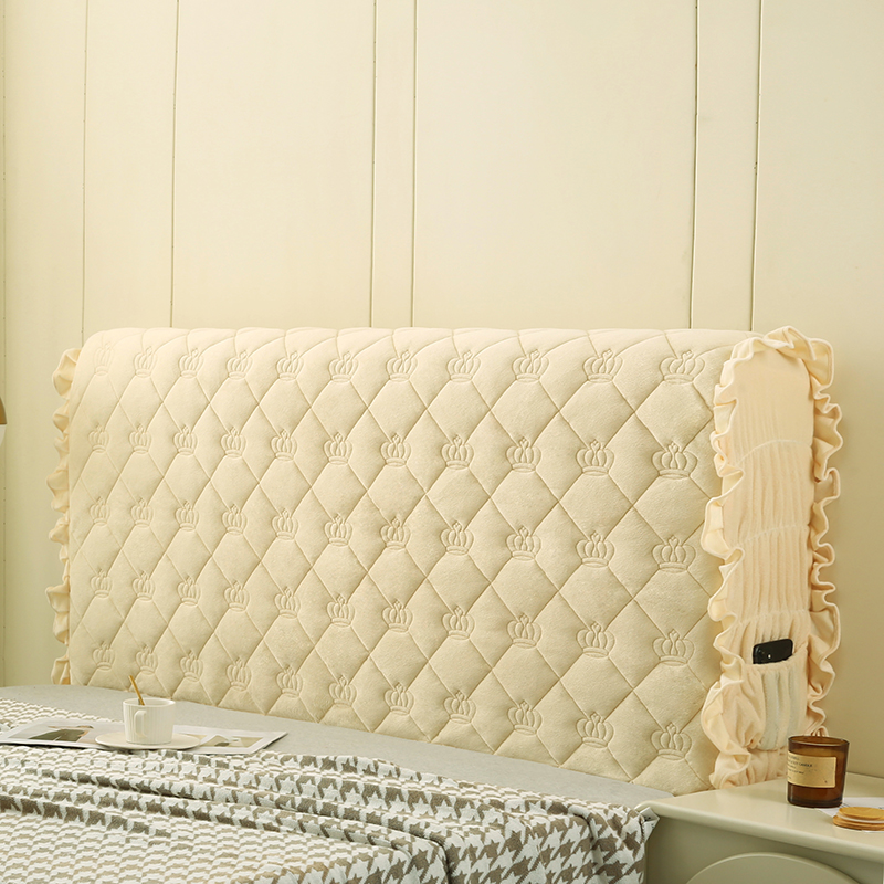 软包全包床头罩床包宝宝绒加厚简约实木床头套夹棉Y防尘罩靠背套