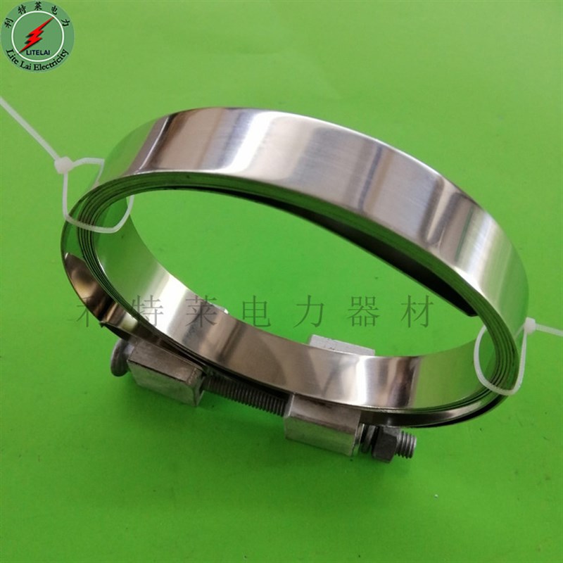 发青海 钢带抱箍扎l带 不锈钢钢扎带1.2米钢带抱箍 杆用钢带抱箍