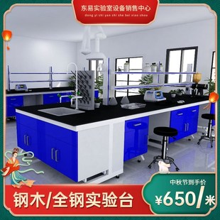 东易 钢木实验室工作台 全钢 钢木水槽 实验台 耐腐蚀酸碱试验台