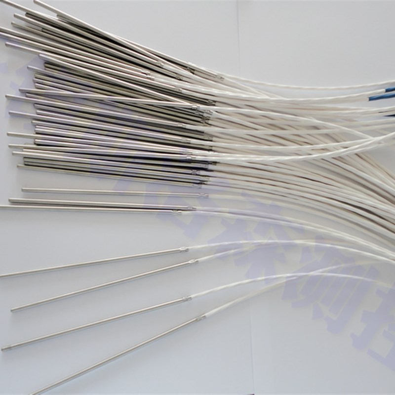 温度探头四氟引线防水温度传感器 高精度PT100 PT1000 四角压槽型