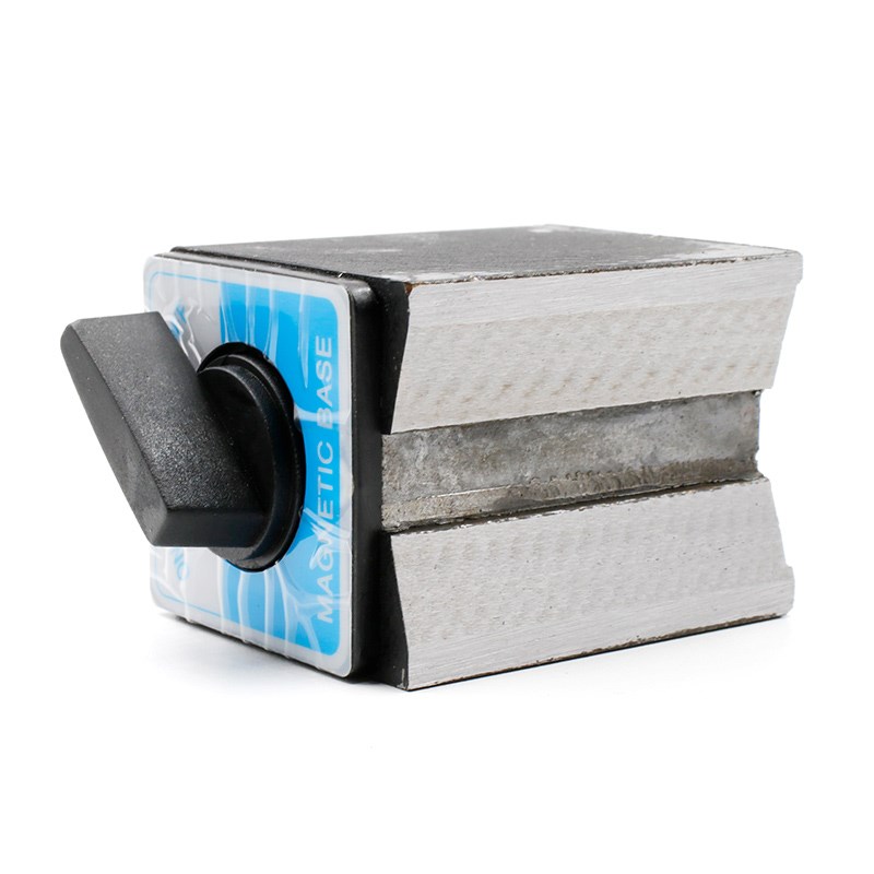 开关式磁力座强磁线切割固定座磁性表座底座磁铁V型铁三角台12T