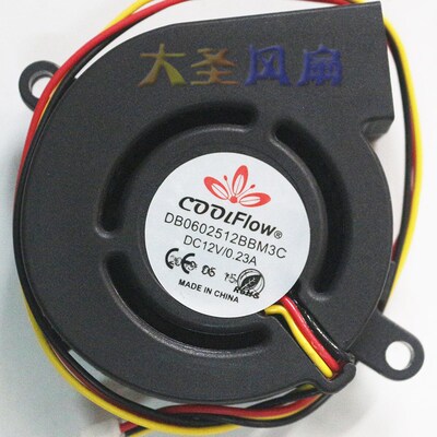 原装 COOLFlow DB0602512BBM3C 3线 12V 0.23A 涡轮散热风扇