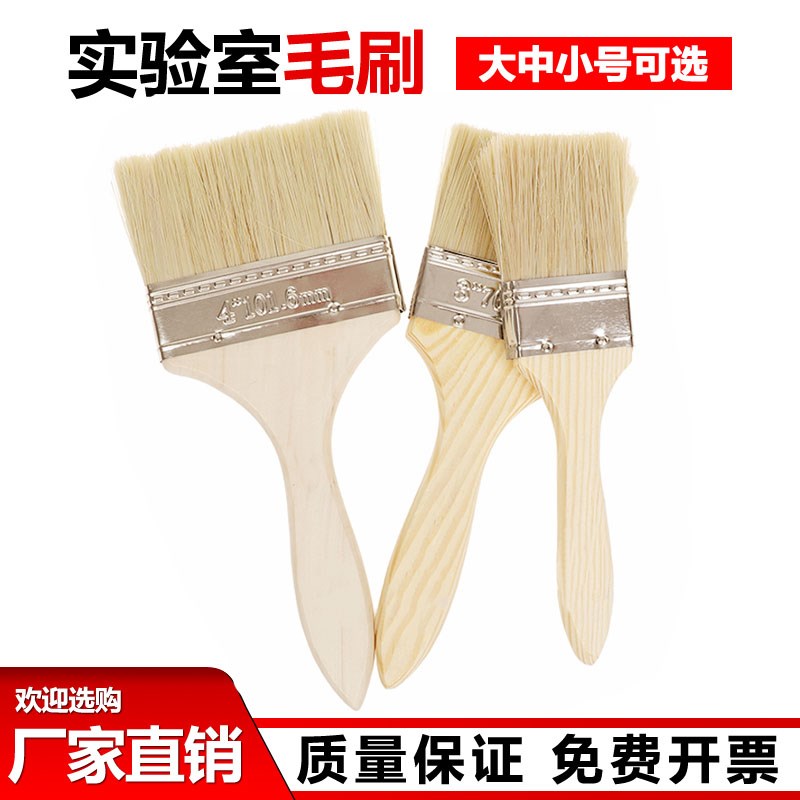 实验室专用毛刷 木头手柄毛刷大中小 刷子油漆刷涂料刷清洁棕毛刷