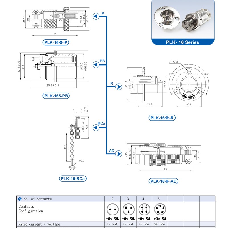 PLk-16R+P,2,3,4,5PIN,锠钢PLT牌航空端子 通信设备金属连接器