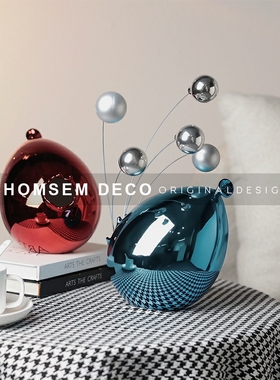 现代轻奢电镀创意气球摆件客厅酒柜电视柜民宿P酒店氛围感软装饰