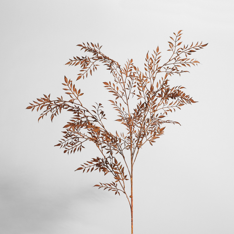 塑料假花真花长枝柳树叶s插花中式客厅电视柜餐桌装饰花家居摆件