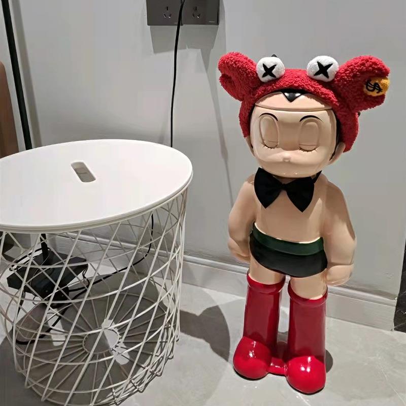 阿童木纸巾盒创意摆件卡通存钱罐餐厅厕所抽纸客厅卧室装饰