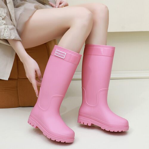 高筒雨靴女士学生时尚雨鞋加绒可拆卸长筒水鞋户外胶鞋耐磨防水靴