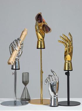 手模道具服装店橱窗陈列展示时尚电镀金色银色假手模型关节手女