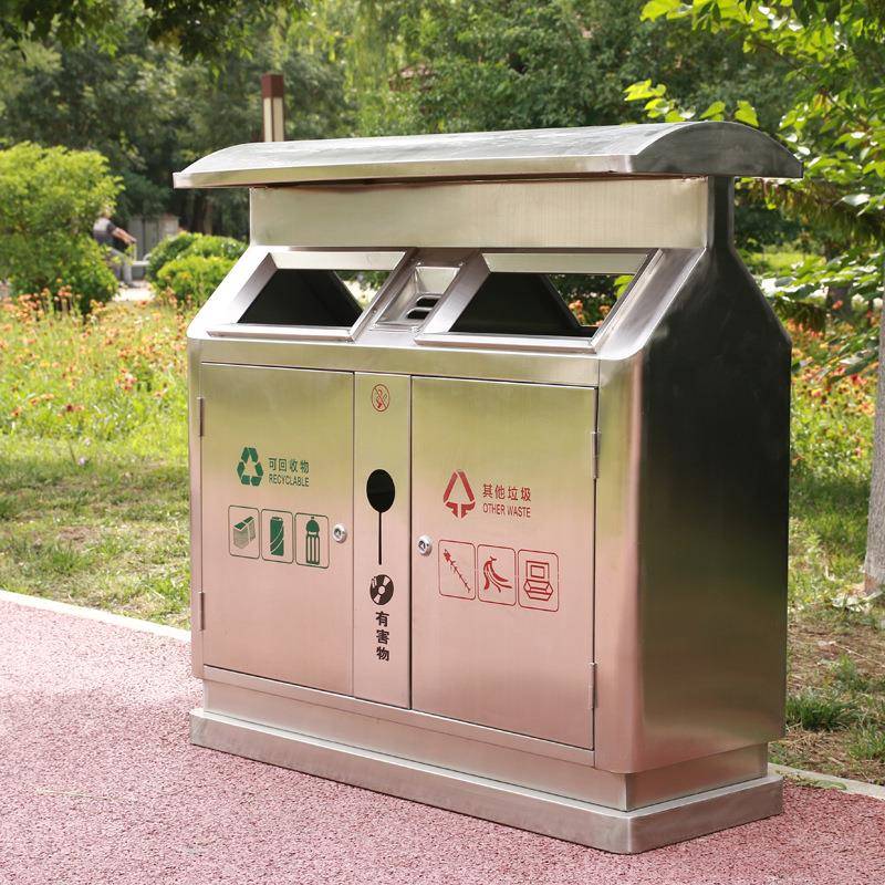 分类垃圾桶户外塑木条分类垃圾箱大号环卫小区果皮箱筒室外垃圾筒
