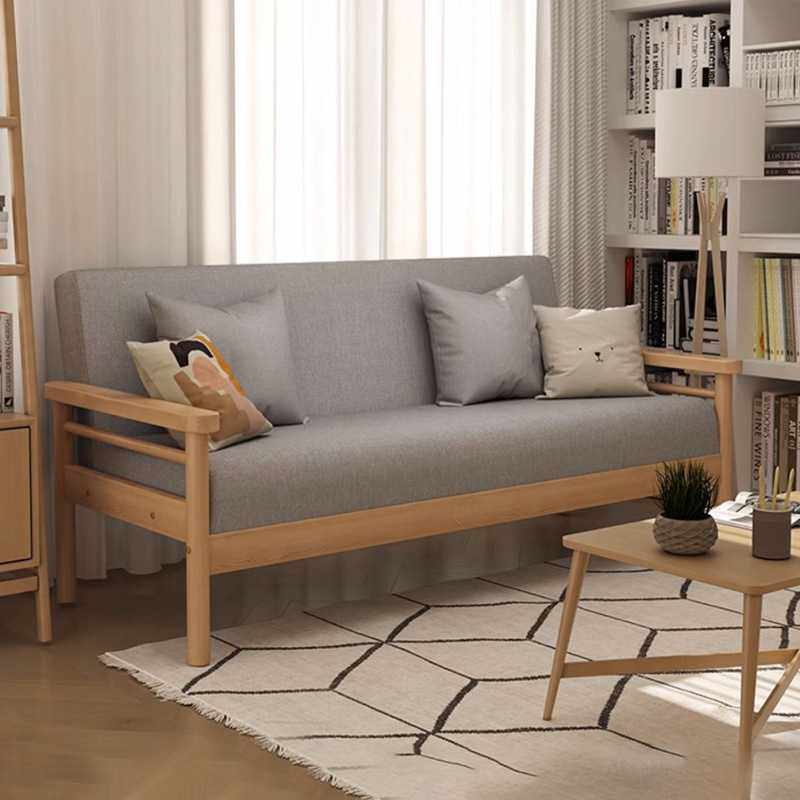 布艺沙发客厅2025新款三人位小户型出租房实木双人简易小公寓沙发