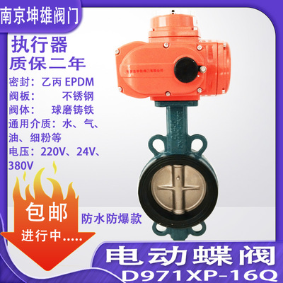 D971XP-16Q电动蝶阀 防爆 防水 蝶阀 220V电动阀门DN50 65 80-300