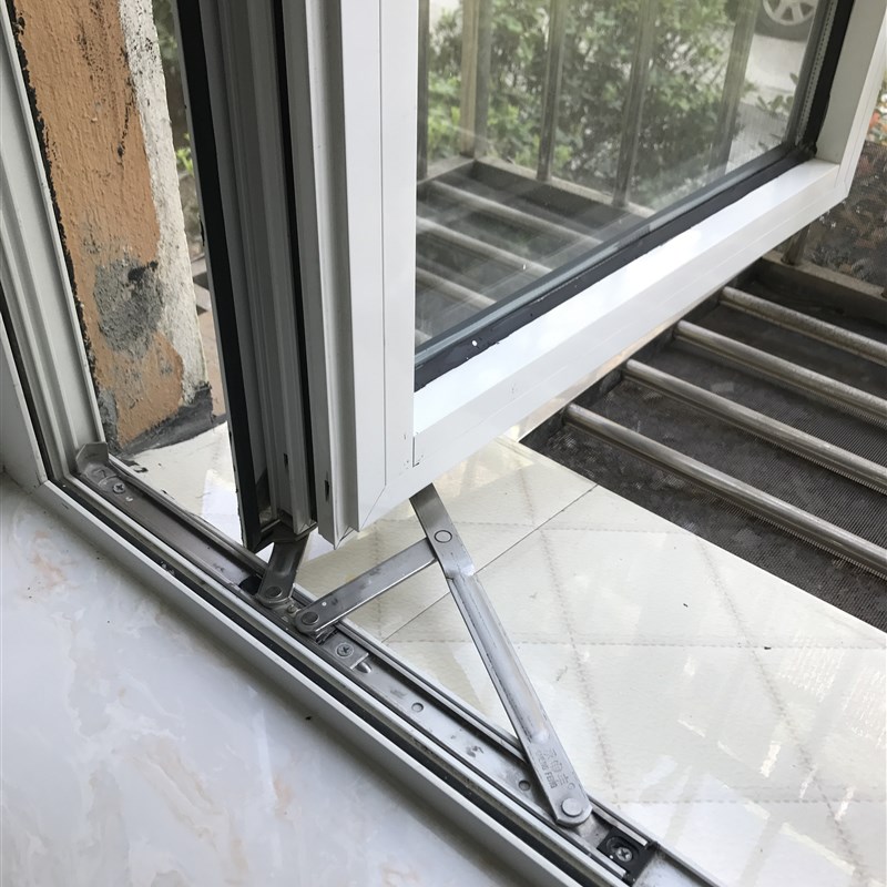 不锈钢滑撑塑钢平开窗摩擦铰链四连杆合页铝合金平开窗滑轨支架杆