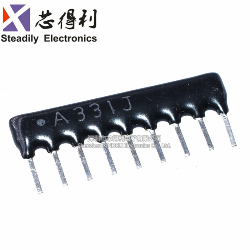 直插9P 330欧 9脚排阻 09-A331J 330R A09-331G